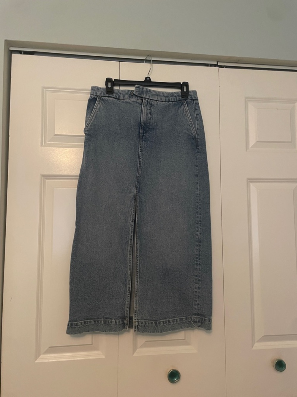 LOFT Light Blue Denim Midi Skirt